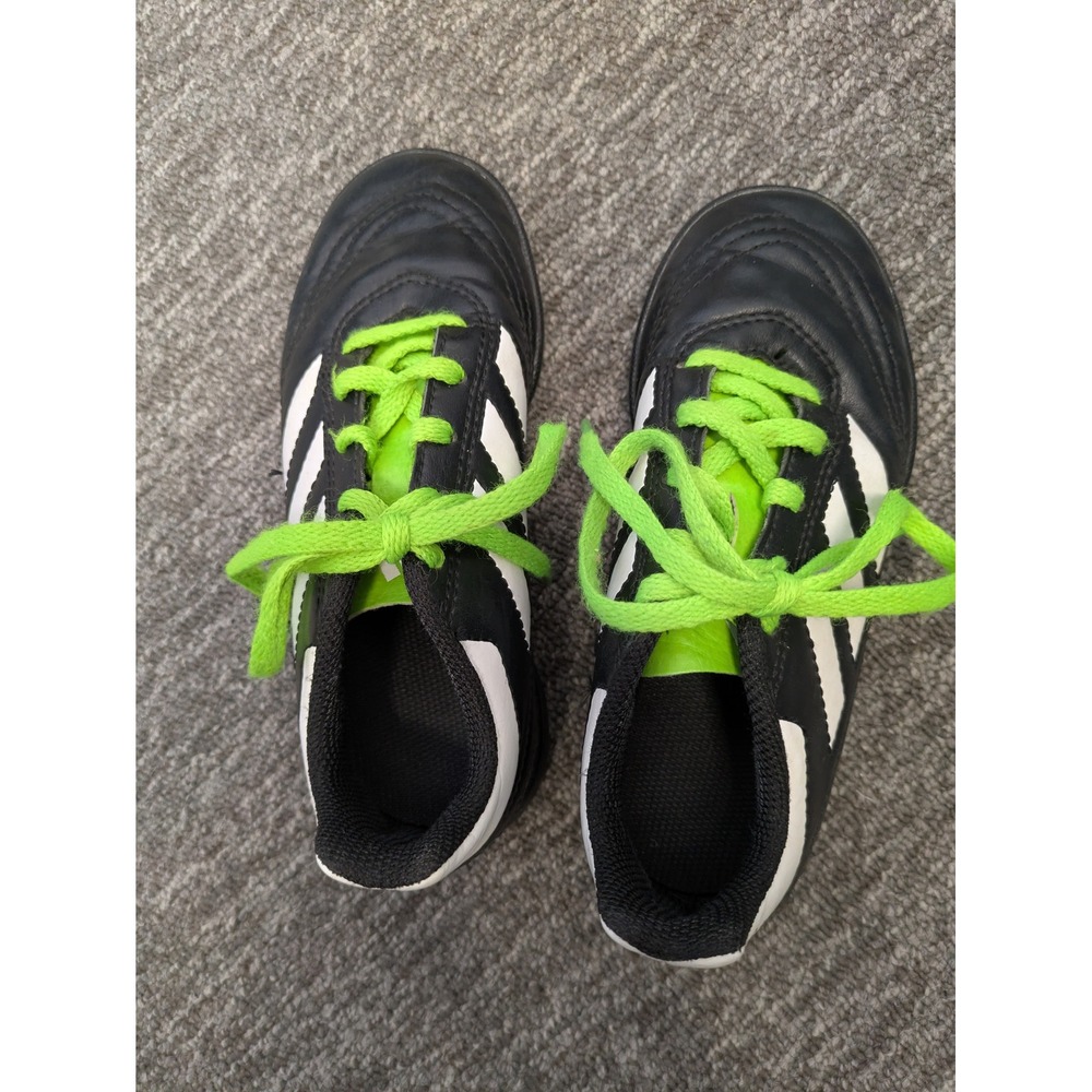 Adidas Kids‎ Size 12K Soccer Cleats Black White Neon Green - Picture 4 of 9